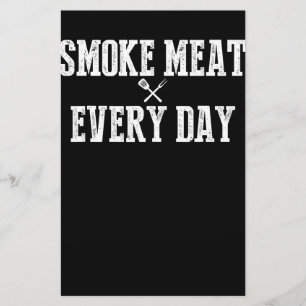 Funny Bbq Smoker Accessory Pitmaster Dad Grilling Stationery