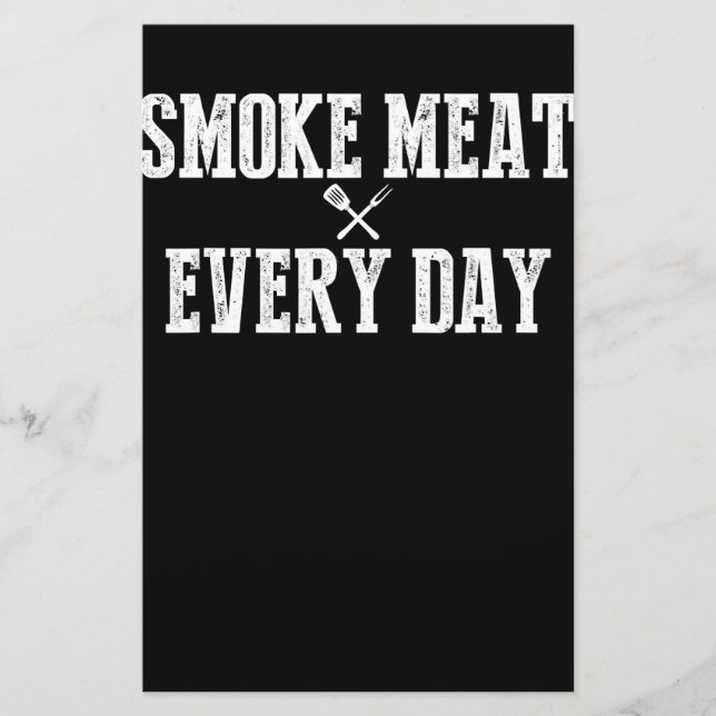 Funny Bbq Smoker Accessory Pitmaster Dad Grilling Stationery (Front)