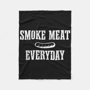Funny Bbq Smoker Dad Grilling Meat Quote Fleece Blanket