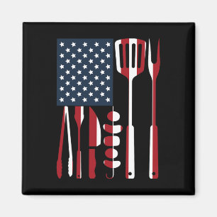 Funny Bbq Smoker Grilling Tools Rbecue American Fl Magnet