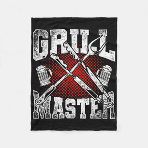 Funny Bbq Steak Grill Master Smoked Meat Grilling Fleece Blanket
