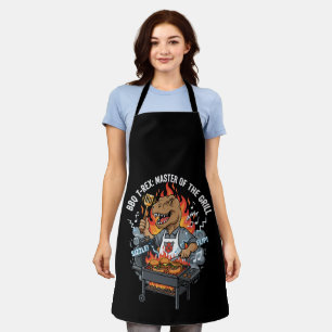 Funny BBQ T-Rex Master of the Grill Dinosaur Dad  Apron