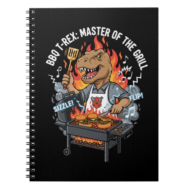 Funny BBQ T-Rex Master of the Grill Dinosaur Dad  Notebook (Front)