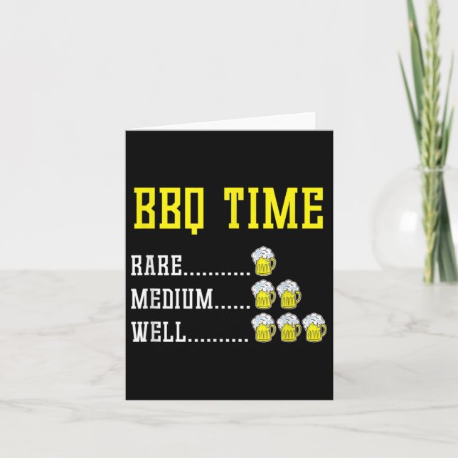 Funny Bbq Timer Beer Drinking Gift Smoked Meat Bar Card (Front)
