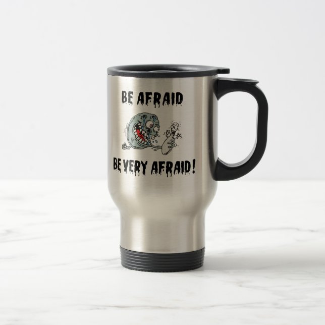 Funny Be Afraid Bowling Travel Mug (Right)