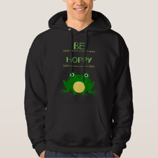 Funny Be Hoppy Frog Amphibian Pun Hoodie