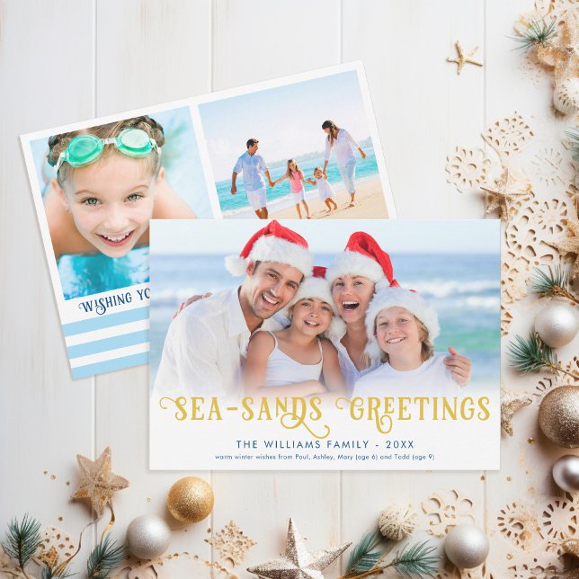 Funny Beach Christmas Coastal Holiday Card (These funny beach Christmas cards are perfect for your warm coastal holiday)