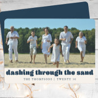 Funny Beach Christmas Custom Family Photo Blue