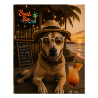 Funny Beach Dog Wall Art Printable