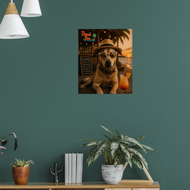 Funny Beach Dog Wall Art Printable (Living Room 1)