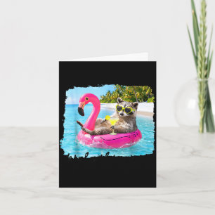 Funny beach family vacation feral girl summer card