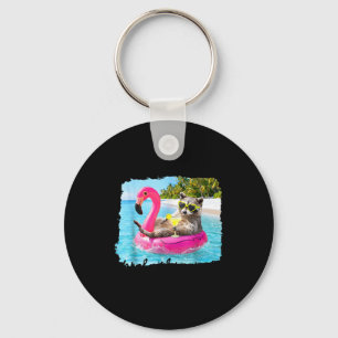 Funny beach family vacation feral girl summer key ring