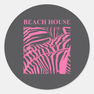 Funny Beach House For Man And Women  Classic Round Sticker
