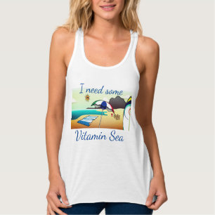 Funny Beach "I Need Some Vitamin Sea." Singlet