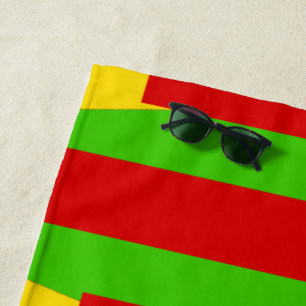 Funny Beach Party Red Golden Green Towel