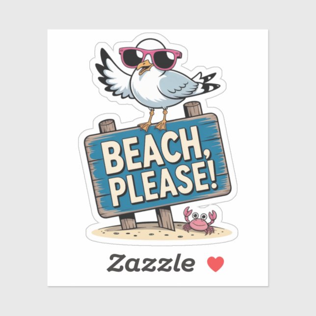 Funny Beach Please Sassy Seagull Sarcastic (Sheet)