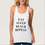 Funny Beach Squad Tee - Eat Sleep Beach Repeat Top<br><div class="desc">Cheers to your beach squad! Custom funny Eat Sleep Beach Repeat Tank Top - Beach Tank Top that will turn heads.
Bella Canvas Flowy Racerback Tank Top</div>