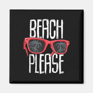Funny beach sunglasses palm trees tropical magnet