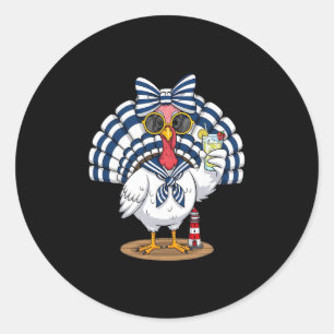 Funny Beach Turkey Summer Nautical Lemonade Coasta Classic Round Sticker
