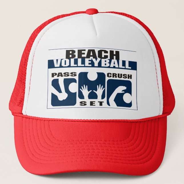Funny Beach Volleyball Gift Trucker Hat (Front)