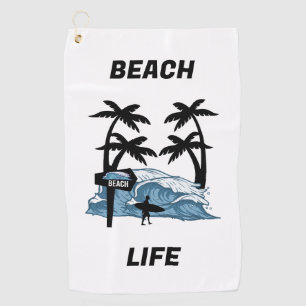 Funny Beach Wave Golf Towel