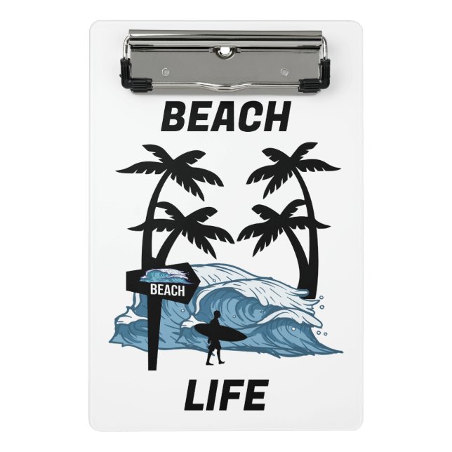 Funny Beach Wave Mini Clipboard (Front)