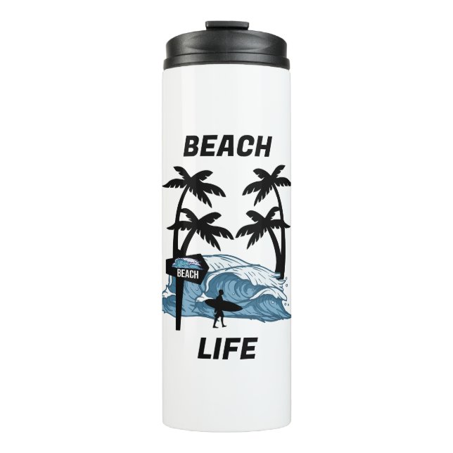 Funny Beach Wave Thermal Tumbler (Front)