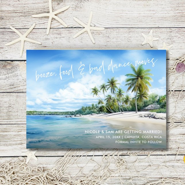 Funny Beach Wedding Photo Save the Date (Funny Beach Wedding Photo Save the Date)