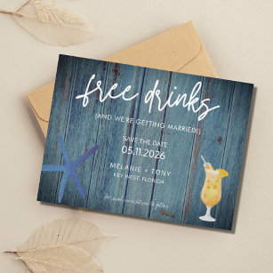 Funny Beach Wedding Save the Dates Announcement Postcard
