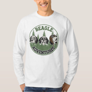 Funny Beagle Adventures Trio Retro Cartoon Dog T-Shirt
