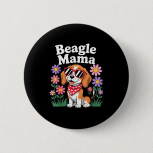 Funny Beagle Art For Women Girls Mum Beagle Dog Lo 6 Cm Round Badge