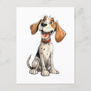 Funny Beagle Cartoon Postcard