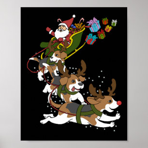 Funny Beagle Christmas Tee For Cute Dog Lovers  Poster