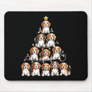 Funny Beagle Christmas Tree Dog Lovers Women Men X Mouse Pad