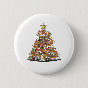 Funny beagle Christmas tree for beagle dog lovers  6 Cm Round Badge