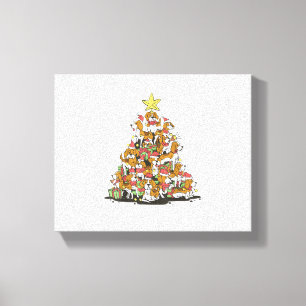 Funny beagle Christmas tree for beagle dog lovers Canvas Print