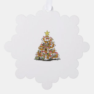 Funny beagle Christmas tree for beagle dog lovers  Decoration Card