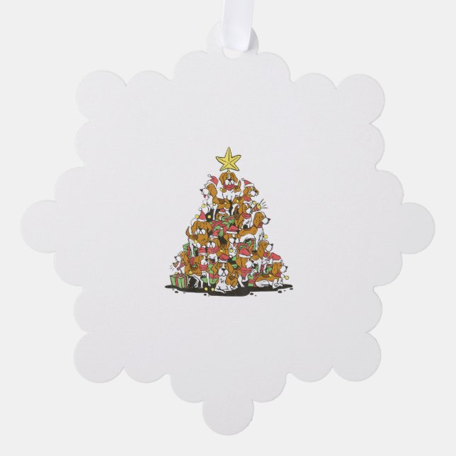 Funny beagle Christmas tree for beagle dog lovers  Decoration Card (Front)