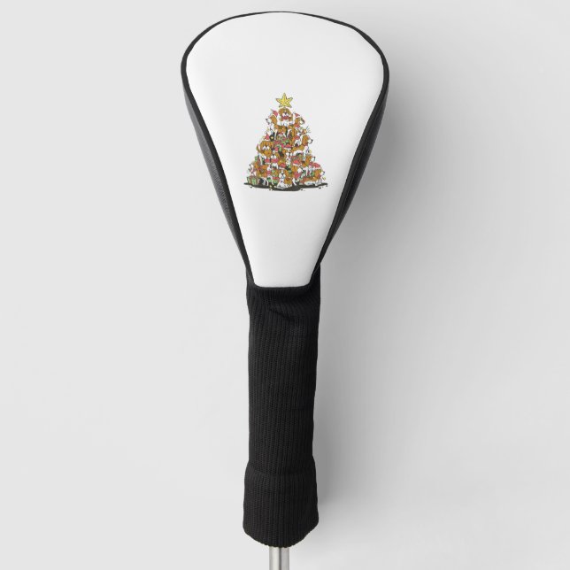 Funny beagle Christmas tree for beagle dog lovers  Golf Head Cover (Front)