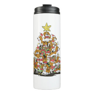 Funny beagle Christmas tree for beagle dog lovers Thermal Tumbler