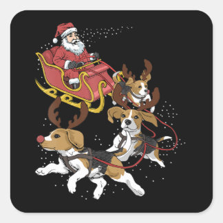 Funny Beagle Dog Christmas Gift For Dog Lover Square Sticker