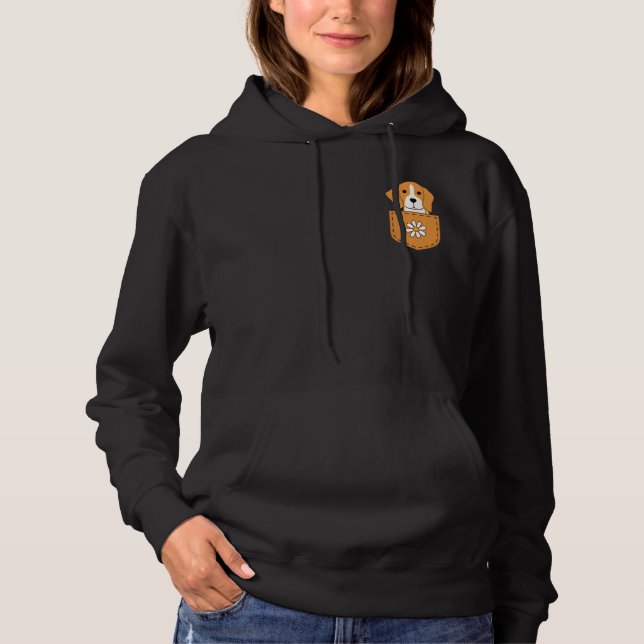 Funny Beagle Dog In The Pocket  Hoodie (Front)