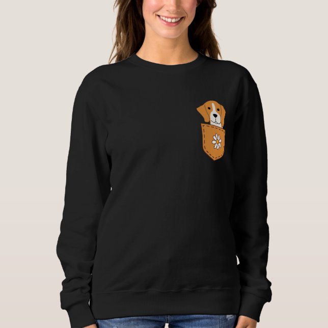 Funny Beagle Dog In The Pocket  Sweatshirt (Front)