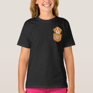 Funny Beagle Dog In The Pocket  T-Shirt