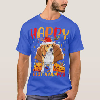 Funny Beagle Dog Lover Happy Beagle HelloThanksMas T-Shirt