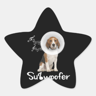 Funny Beagle Dog Lover Sub-Woofer Gift Star Sticker