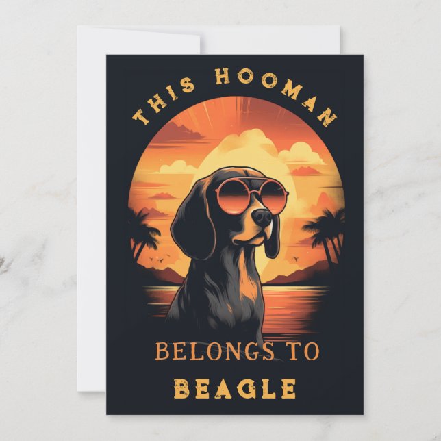 Funny Beagle Dog Parent Personalised Announcement (Front)