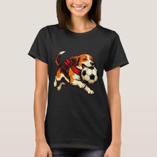 Funny Beagle Dog Playing Soccer Game Day T-Shirt