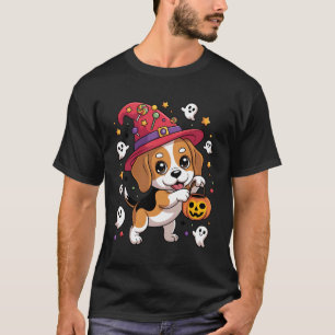 Funny Beagle Dog Pumpkin Ghost Candy Witch Hallowe T-Shirt