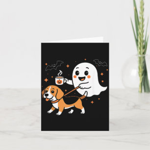 Funny Beagle Ghost Halloween Spooky Season Dog Card